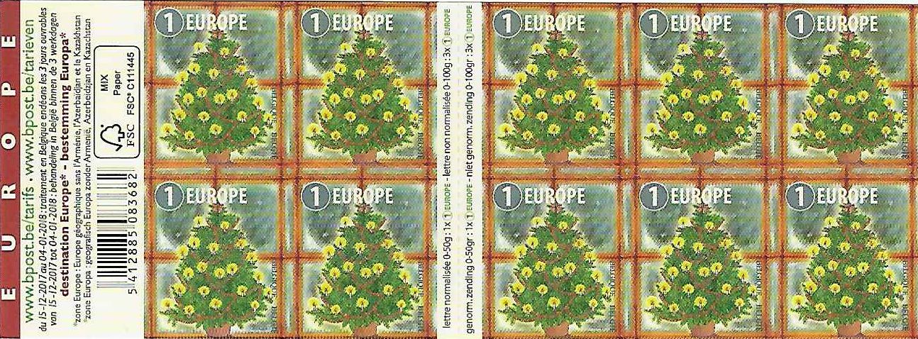 10 x timbre-poste tarif-1-EUROPE - Noël - arbre de Noël