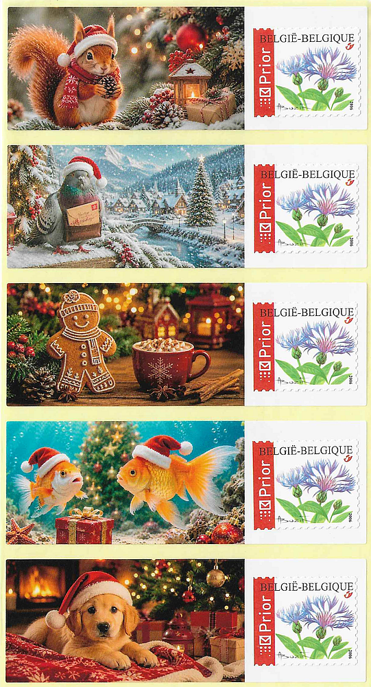 10 x postzegel - "Happy X-mas"